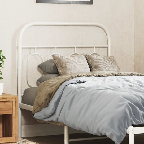 Hoofdbord 90 cm metaal wit 1