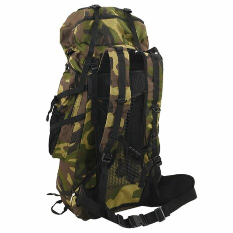 Wandelrugzak 100 L camouflage oxford stof groen 3