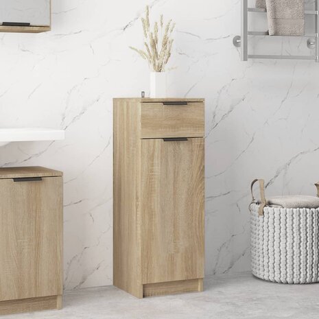 Badkamerkast 32x34x90 cm bewerkt hout sonoma eikenkleurig 1