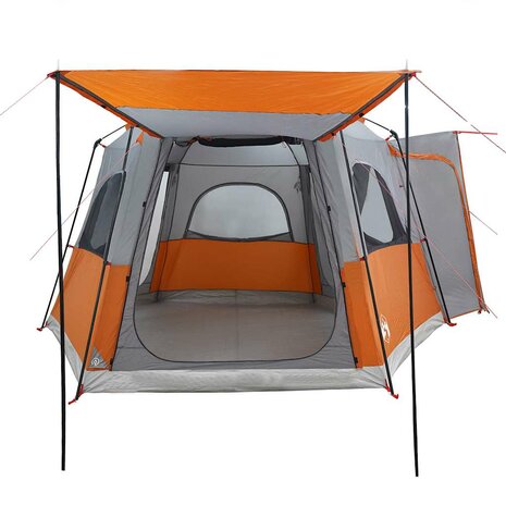 Autotent 4-persoons waterdicht grijs en oranje 6