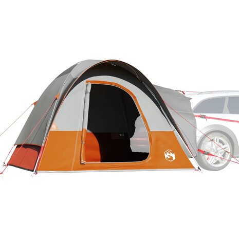 Autotent 4-persoons waterdicht grijs en oranje 1