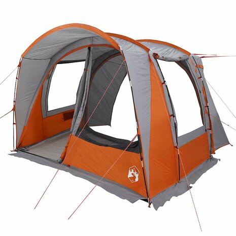 Autotent 4-persoons waterdicht grijs en oranje 4