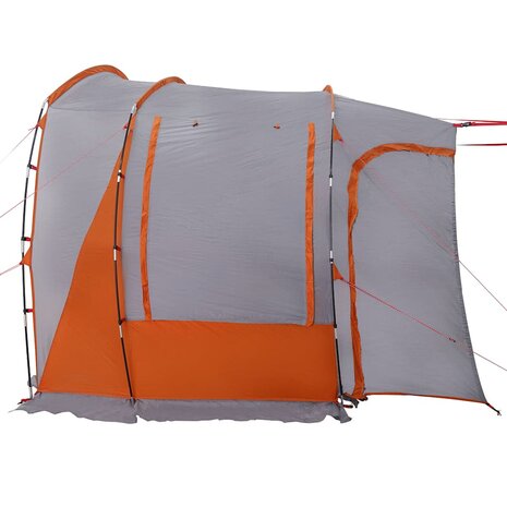 Autotent 4-persoons waterdicht grijs en oranje 7