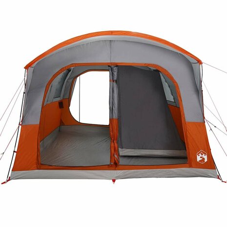 Autotent 4-persoons waterdicht grijs en oranje 6