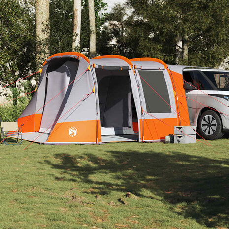 Autotent waterdicht grijs en oranje 3