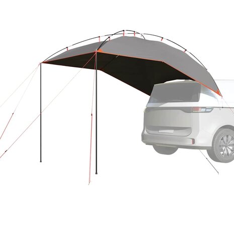 Autotent waterdicht grijs en oranje 1