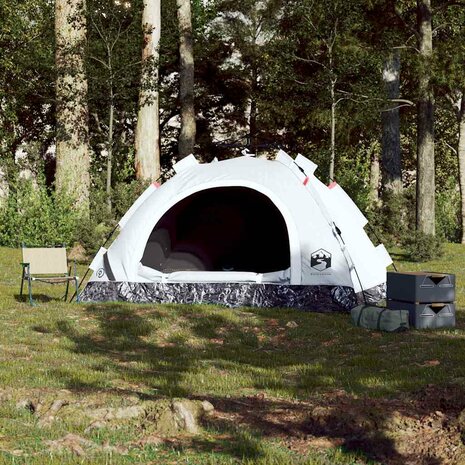 Tent 3-persoons snelontgrendeling verduisterende stof wit 3