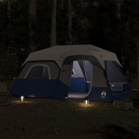 Tent 9-persoons waterdicht met LED lichtgroen 3