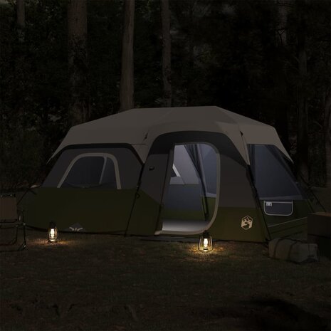Tent 9-persoons waterdicht met LED lichtblauw 3