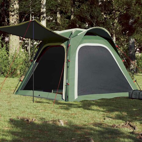 Tent 4-persoons waterdicht snelontgrendeling groen 1