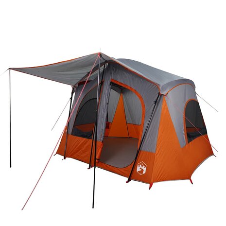 Tent 5-persoons waterdicht grijs en oranje 3