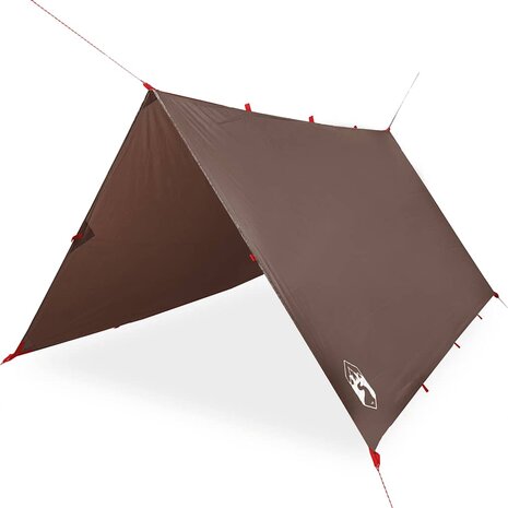Kampeerluifel waterdicht 366x306 cm bruin 2