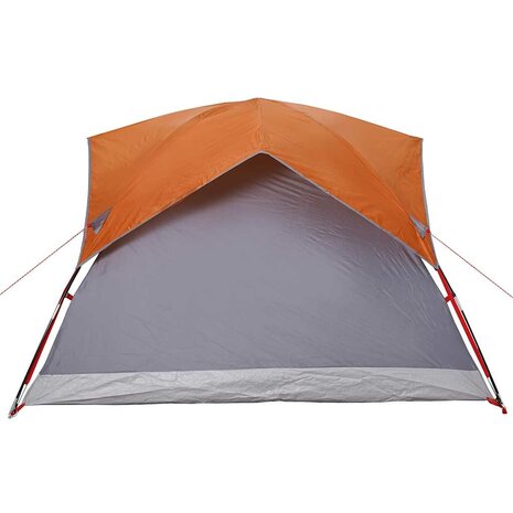 Tent 4-persoons waterdicht grijs en oranje 8