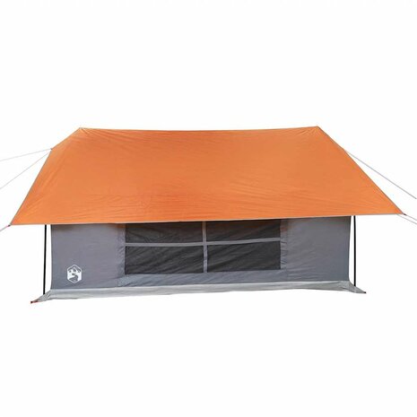 Tent 5-persoons waterdicht grijs en oranje 8