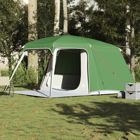 Kampeertent met verandakoepel 5-persoons waterdicht groen 1