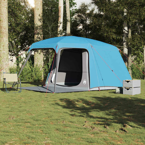 Kampeertent met verandakoepel 5-persoons waterdicht blauw 3