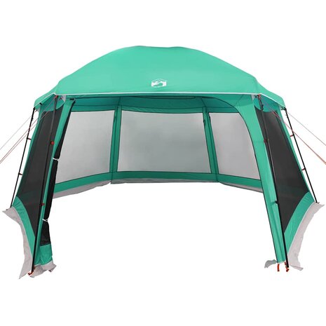 Zwembadtent uitneembare buiten- gaaswanden 512x458 cm zeegroen 6