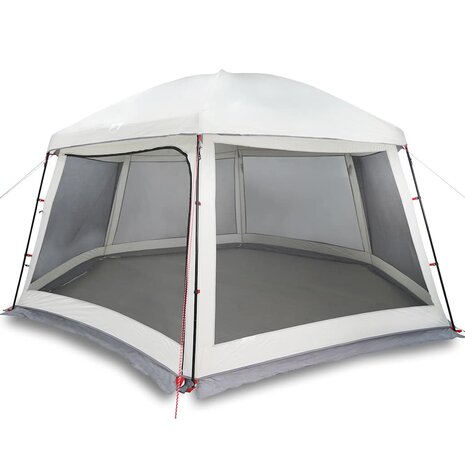 Zwembadtent met uitneembare buiten- gaaswanden 512x458 cm grijs 2