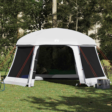 Zwembadtent met uitneembare buiten- gaaswanden 512x458 cm grijs 4