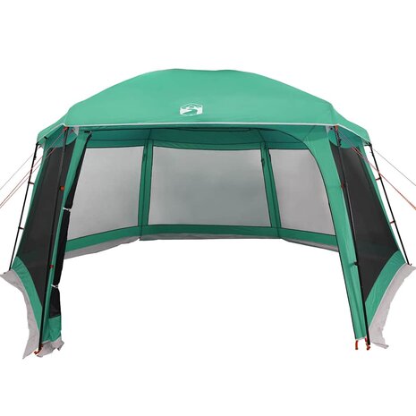 Zwembadtent uitneembare buiten- gaaswanden 618x532 cm zeegroen 6
