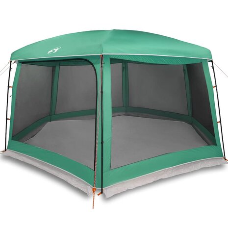 Zwembadtent uitneembare buiten- gaaswanden 670x590 cm zeegroen 2