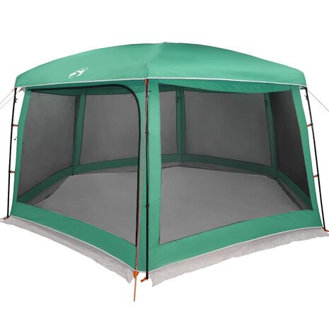 Zwembadtent uitneembare buiten- gaaswanden 670x590 cm zeegroen 3