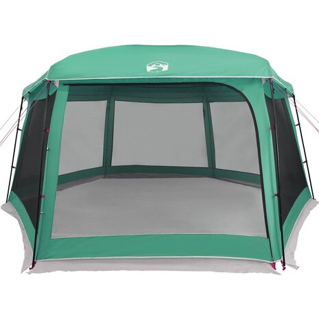 Zwembadtent uitneembare buiten- gaaswanden 670x590 cm zeegroen 5