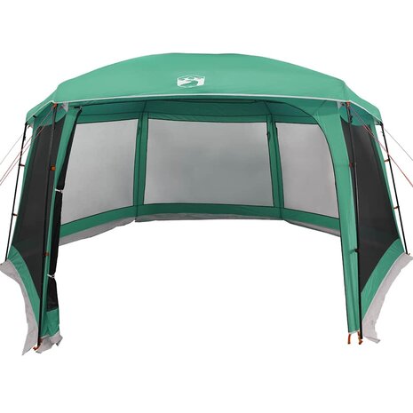 Zwembadtent uitneembare buiten- gaaswanden 670x590 cm zeegroen 6