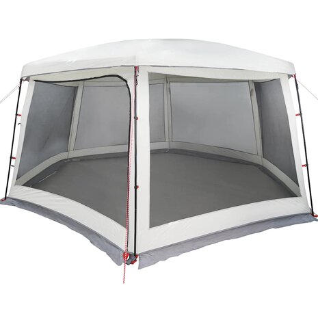 Zwembadtent met uitneembare buiten- gaaswanden 670x590 cm grijs 3