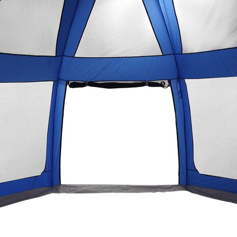 Zwembadtent afneembare buitentent gaaswanden azuurblauw 8