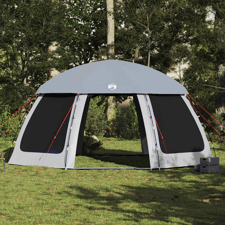 Zwembadtent met uitneembare buiten- gaaswanden 510x510 cm grijs 4