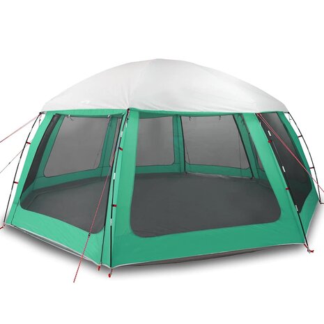 Zwembadtent uitneembare buiten- gaaswanden 612x612 cm zeegroen 2