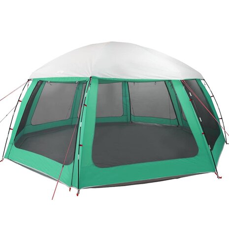 Zwembadtent uitneembare buiten- gaaswanden 612x612 cm zeegroen 3