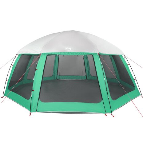 Zwembadtent uitneembare buiten- gaaswanden 612x612 cm zeegroen 5