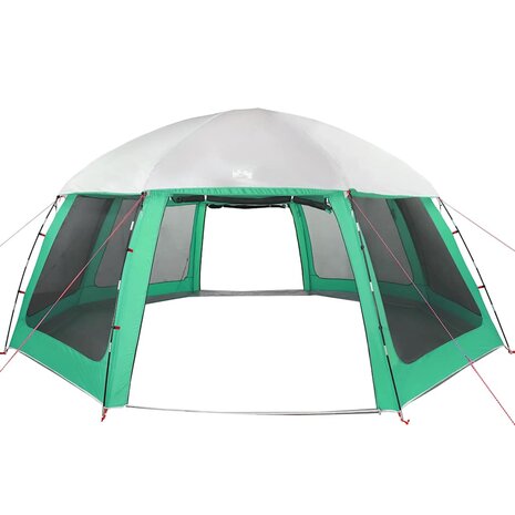 Zwembadtent uitneembare buiten- gaaswanden 612x612 cm zeegroen 6