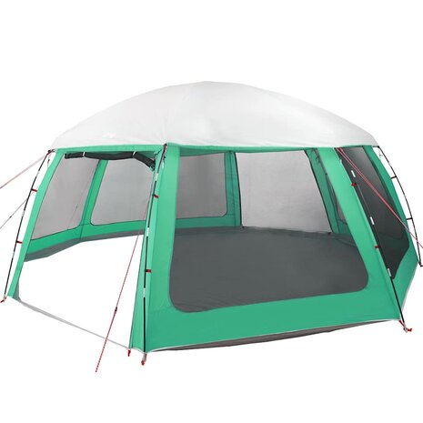 Zwembadtent uitneembare buiten- gaaswanden 612x612 cm zeegroen 7