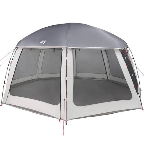 Zwembadtent met uitneembare buiten- gaaswanden 612x612 cm grijs 3