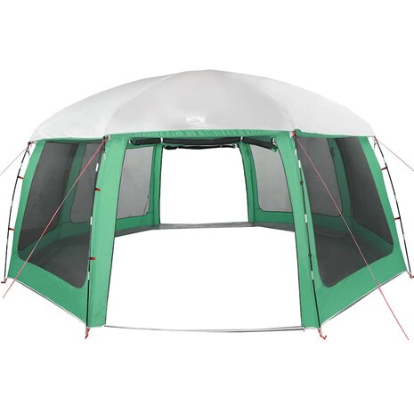 Zwembadtent uitneembare buiten- gaaswanden 690x690 cm zeegroen 5