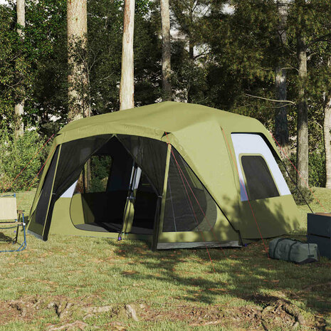 Tent 10-persoons waterdicht snelontgrendeling groen 1