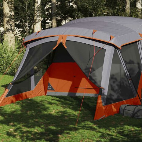 Tent met luifel 4-persoons waterdicht oranje 1