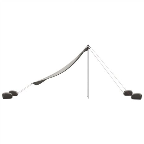 Strandluifel met zandankers 214x236 cm grijs 5