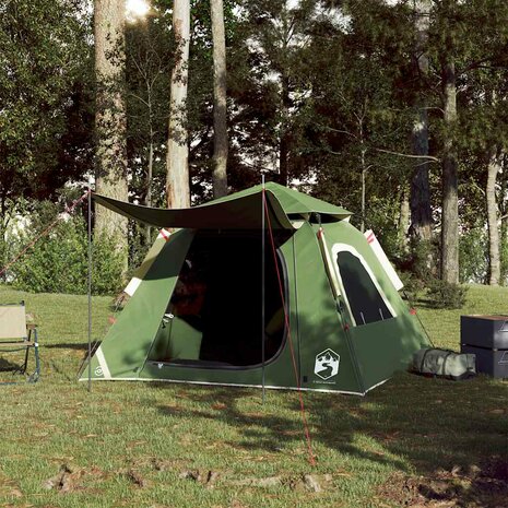 Koepeltent 4-persoons snelontgrendeling groen 3