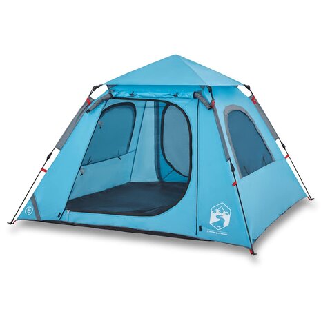 Koepeltent 4-persoons snelontgrendeling blauw 2