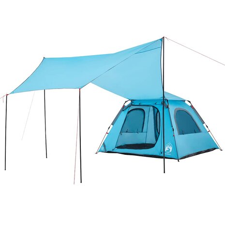 Koepeltent 4-persoons snelontgrendeling blauw 9