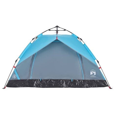 Koepeltent 3-persoons snelontgrendeling blauw 5