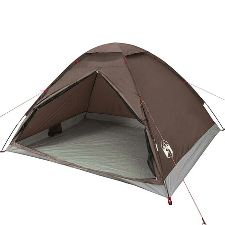 Koepeltent 4-persoons waterdicht bruin 4