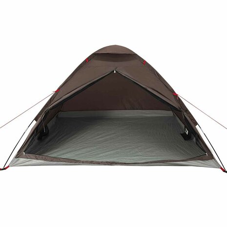 Koepeltent 4-persoons waterdicht bruin 6