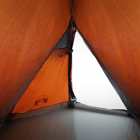 Koepeltent 2-persoons waterdicht grijs en oranje 9