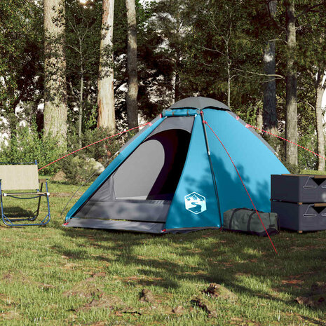 Koepeltent 4-persoons waterdicht blauw 4