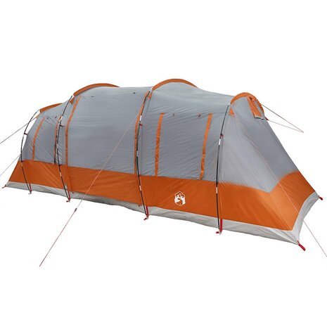 Tunneltent 4-persoons waterdicht grijs en oranje 5